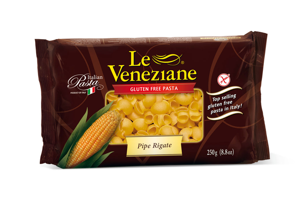 Le Veneziane Gluten Free Pasta - Pipe Rigate - 8.8 Oz Package - International Loft