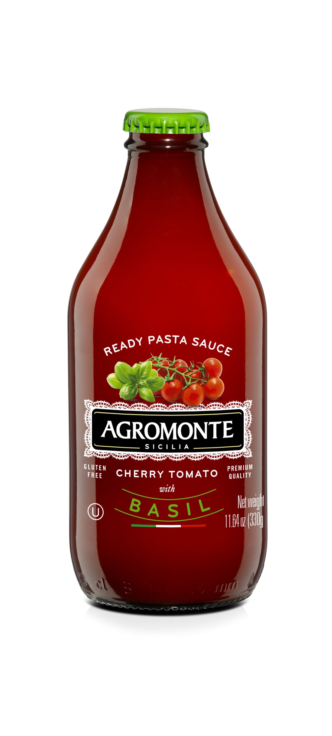 AGROMONTE ready to use Cherry Tomato Pasta Sauce with Basil, 11.64oz - International Loft