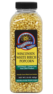 Fireworks Popcorn  Wisconsin White Birch Popcorn - 15 Ounce Bottles - International Loft