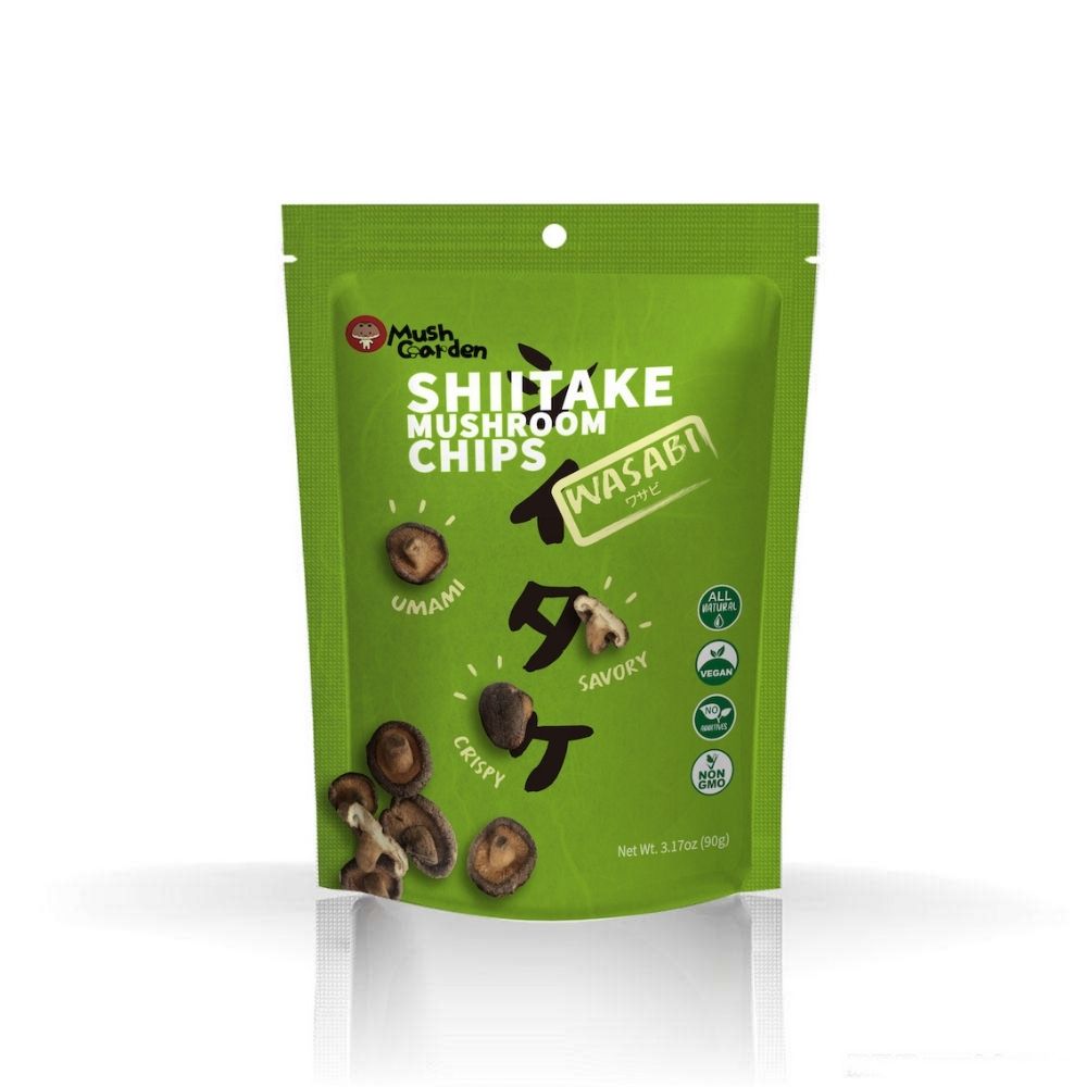 MUSHGARDEN Shiitake Mushroom Chips Wasabi, 3.17oz pack - International Loft